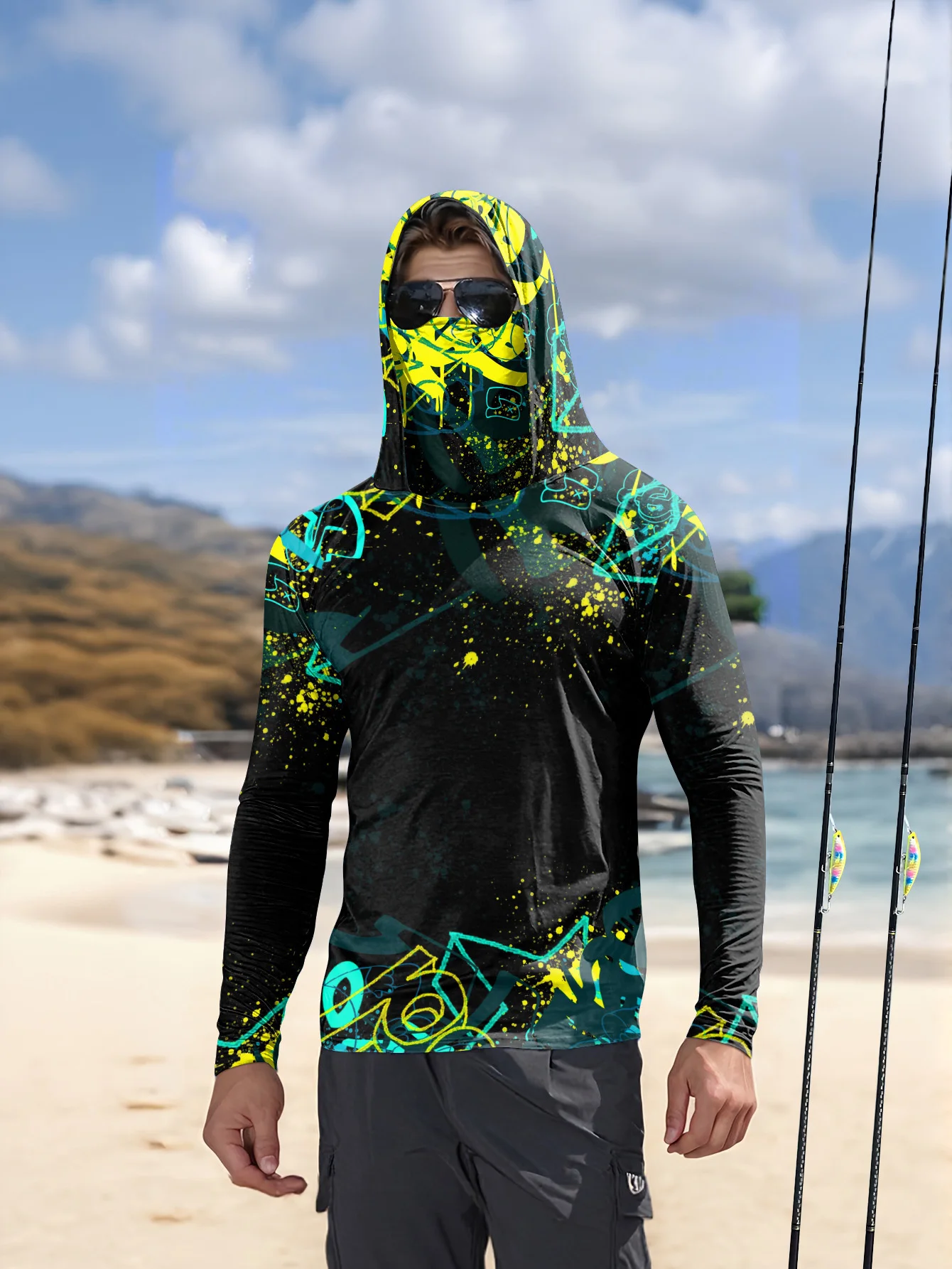 Herren-Angelhoodie mit UPF50+  – Fishing Mask Sun Protection Bewertung und Preis